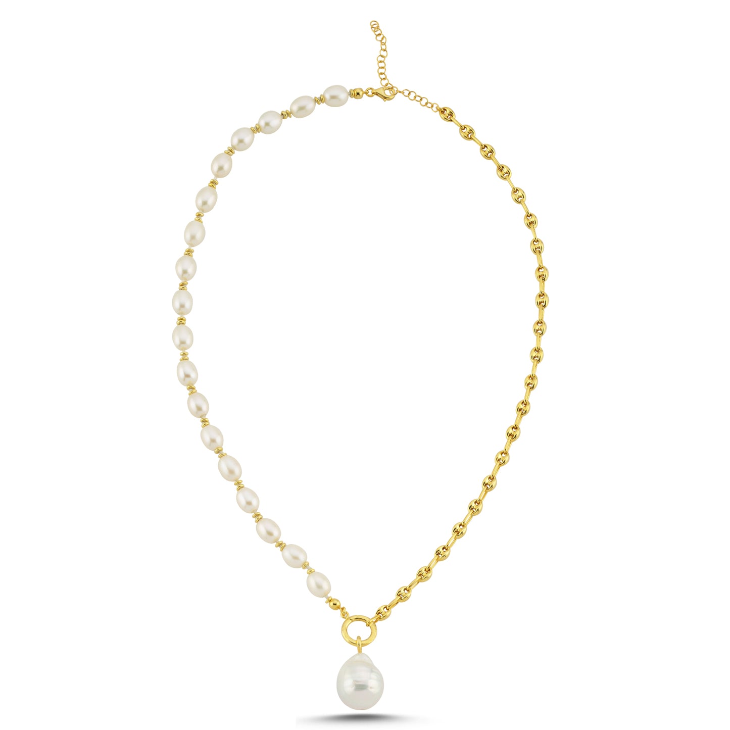 M Pearl Twins Kolye
