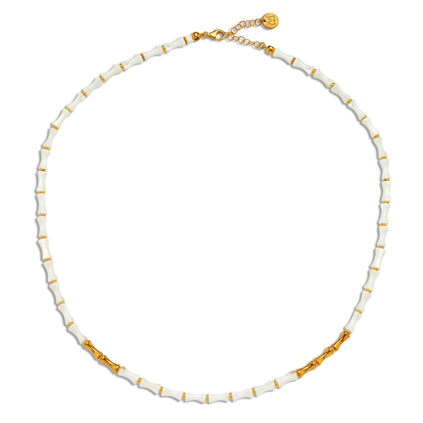 M Bone Bead Kolye