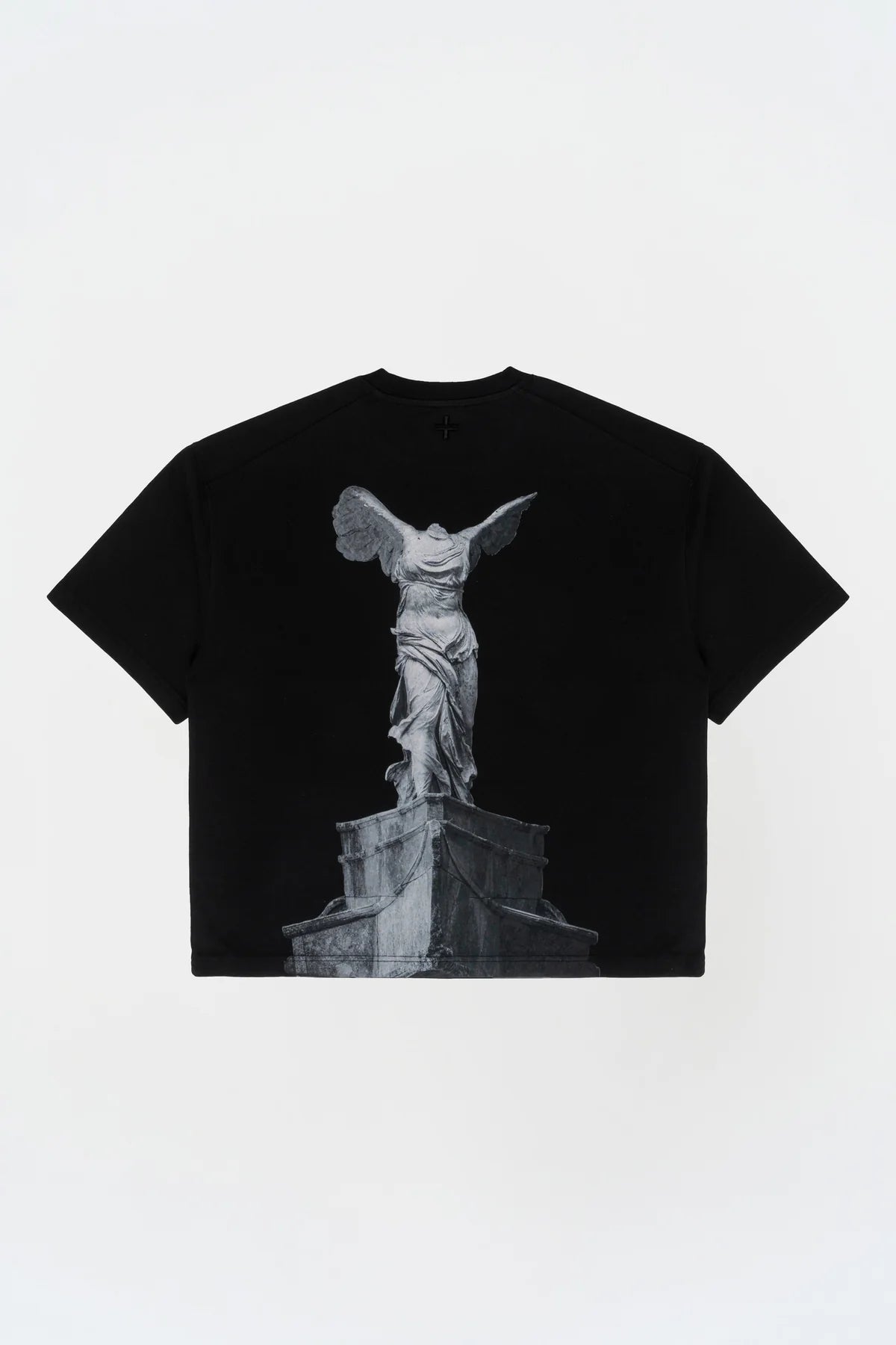 KNST Kısa Kollu Heykel Baskılı Box Fit Siyah T-Shirt