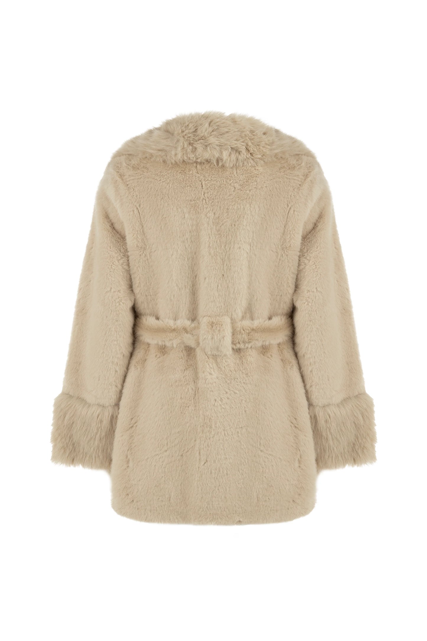 STD Marma Taş Rengi Kürk Kaban