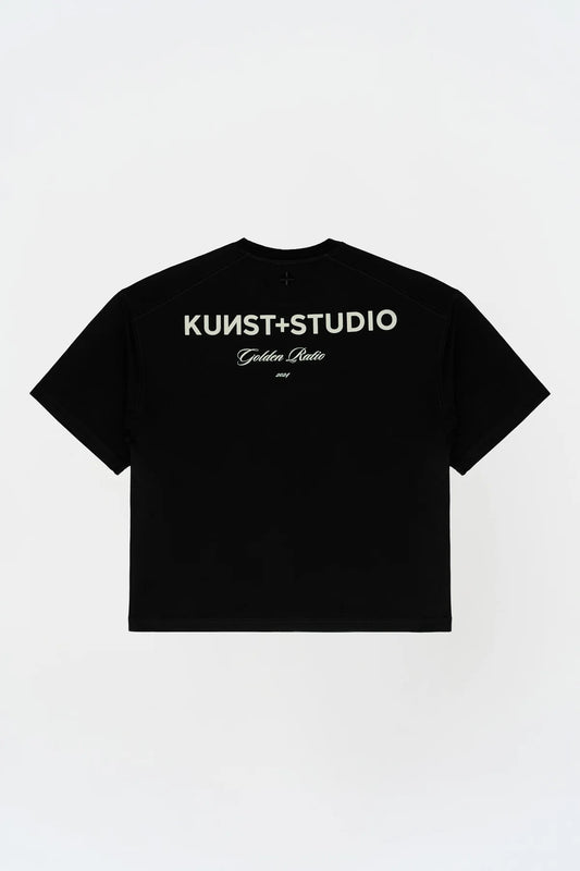 KNST Kısa Kollu Baskılı Box Fit Siyah T-Shirt