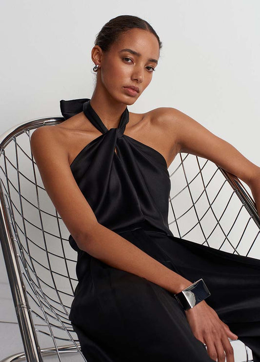 AC Jill Saten Siyah Top