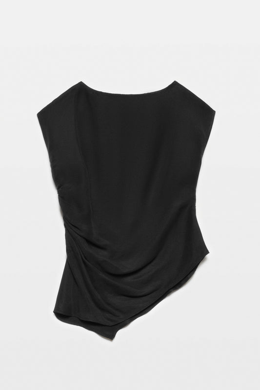 A Greek Keten Siyah Bluz