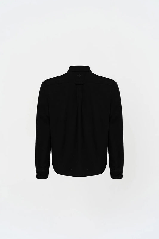 KNST Box Fit Nakışlı Siyah Gömlek