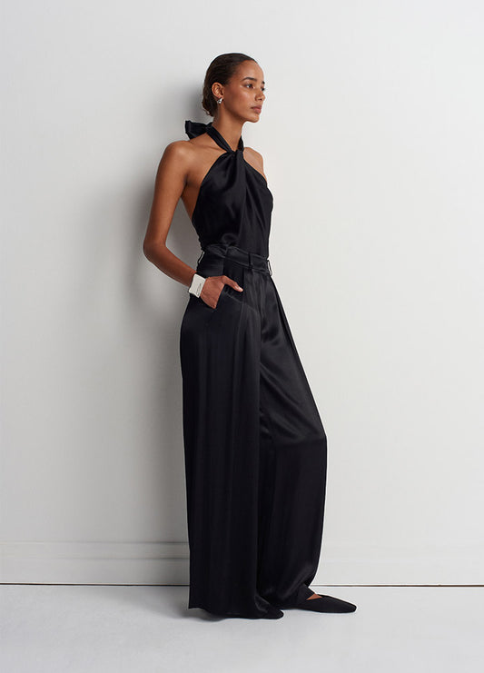 AC Jill Saten Siyah Pantolon