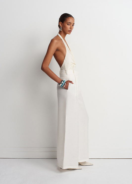 AC Greek Keten Beyaz Pantolon