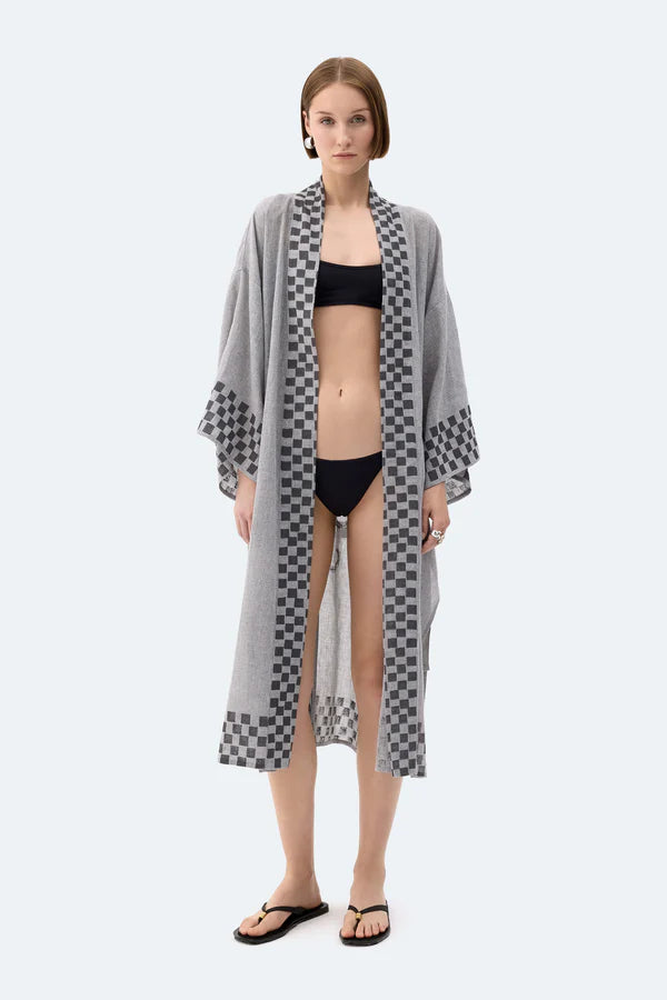 İK Dama Desenli Kimono