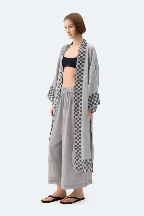 İK Dama Desenli Kimono