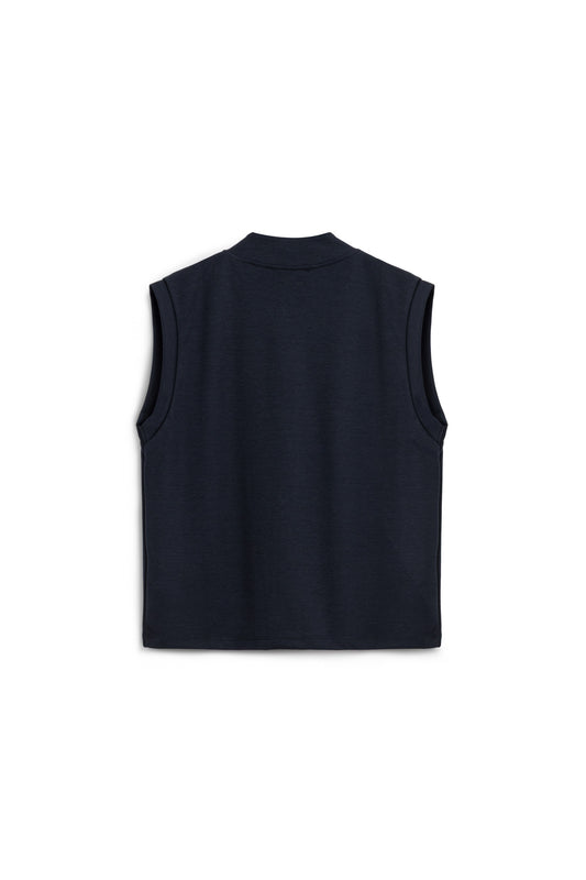 AR Navy Blue Buttoned Yelek