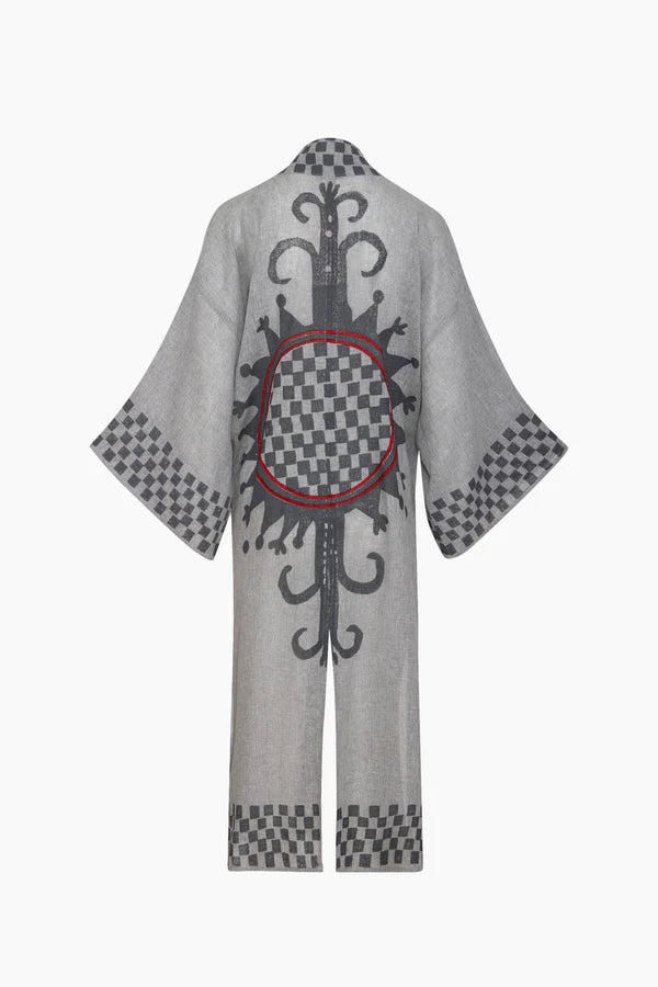 İK Dama Desenli Kimono