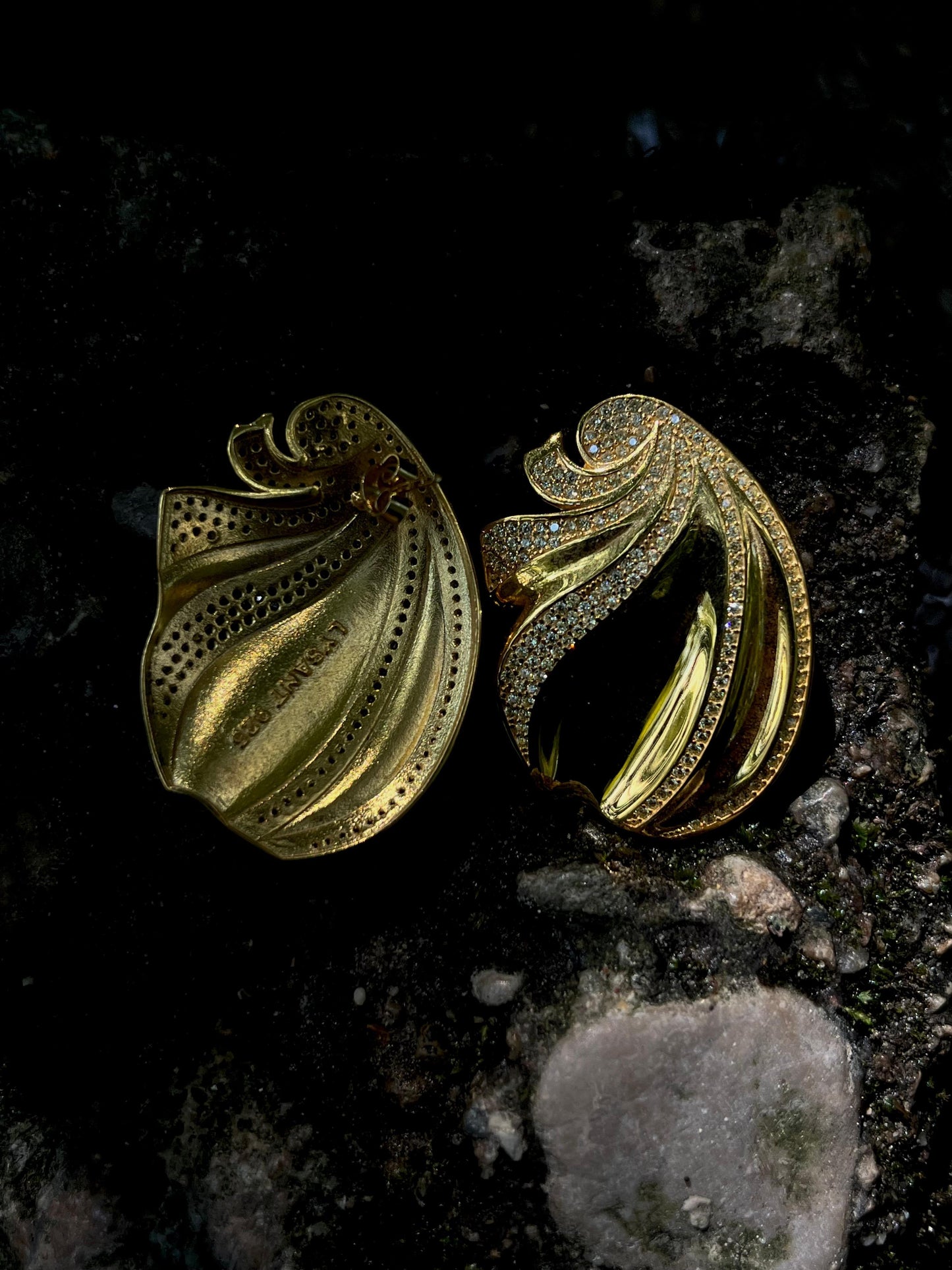 L Estia Crystal Gold Earrings