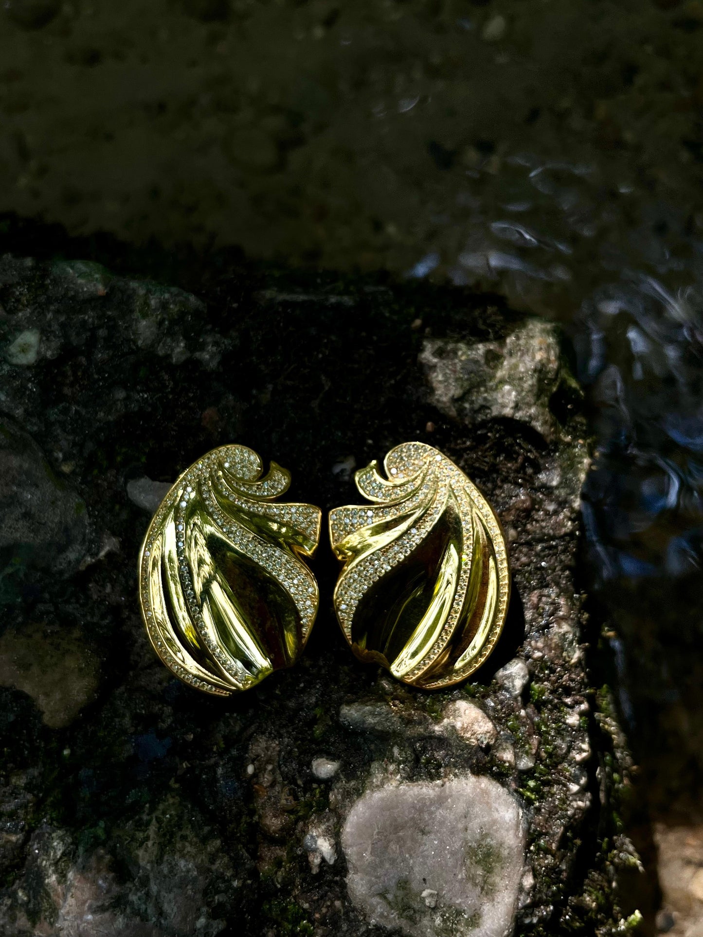 L Estia Crystal Gold Earrings