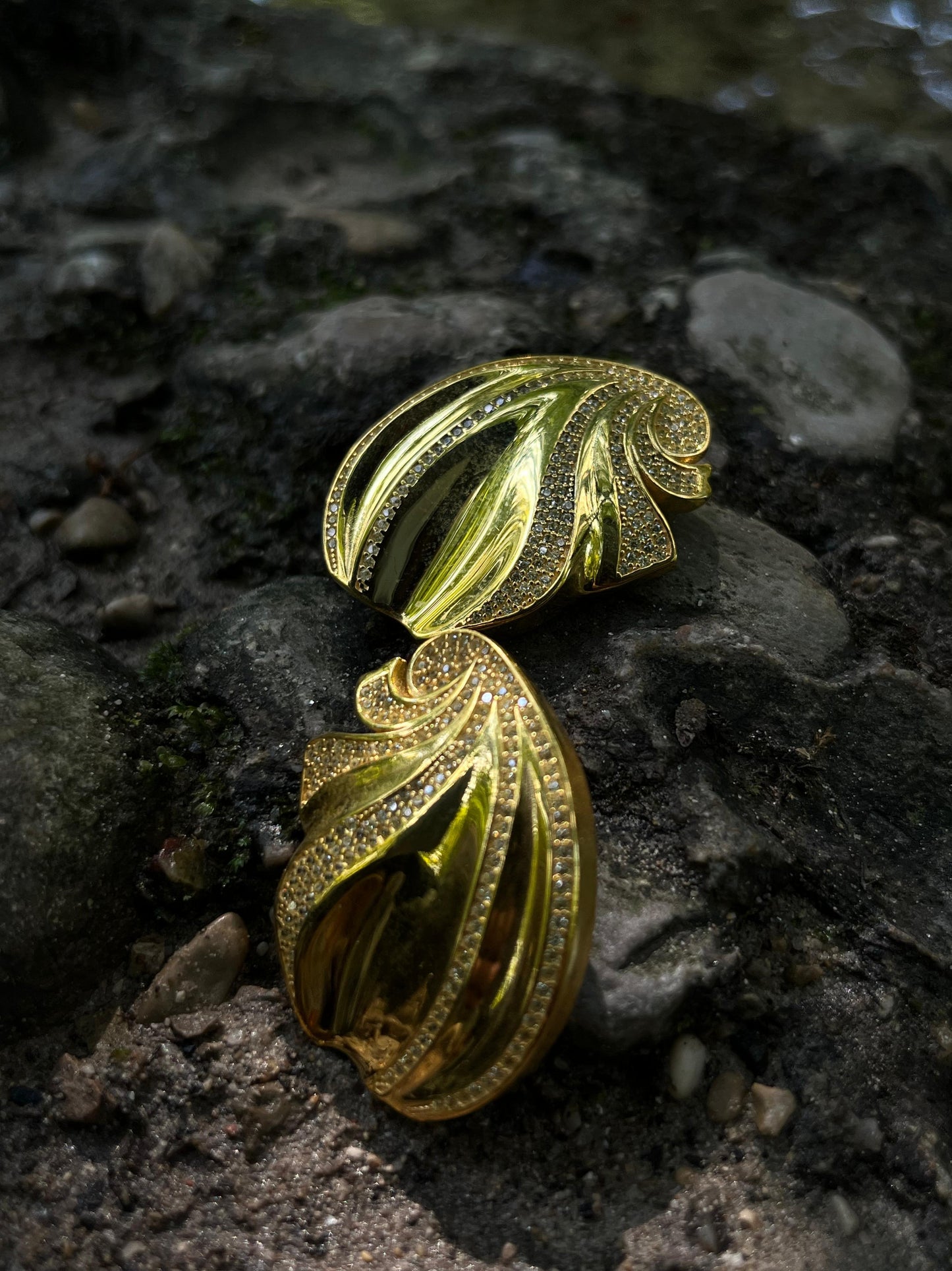 L Estia Crystal Gold Earrings
