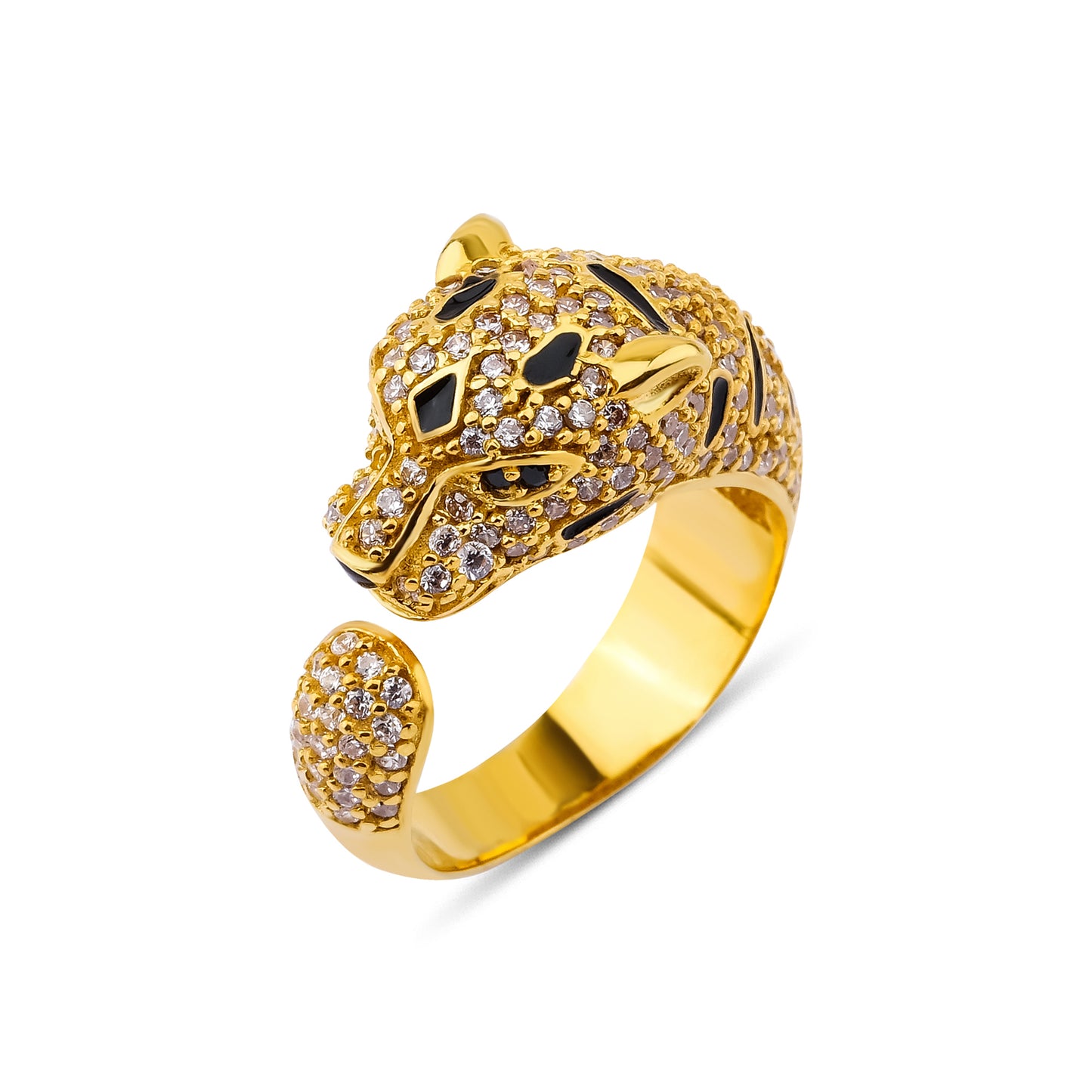 CY Harmony of Contrast Gold Crystal Kaplan Yüzük