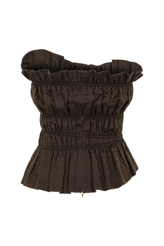 STD Kuun Kahverengi Korse Top