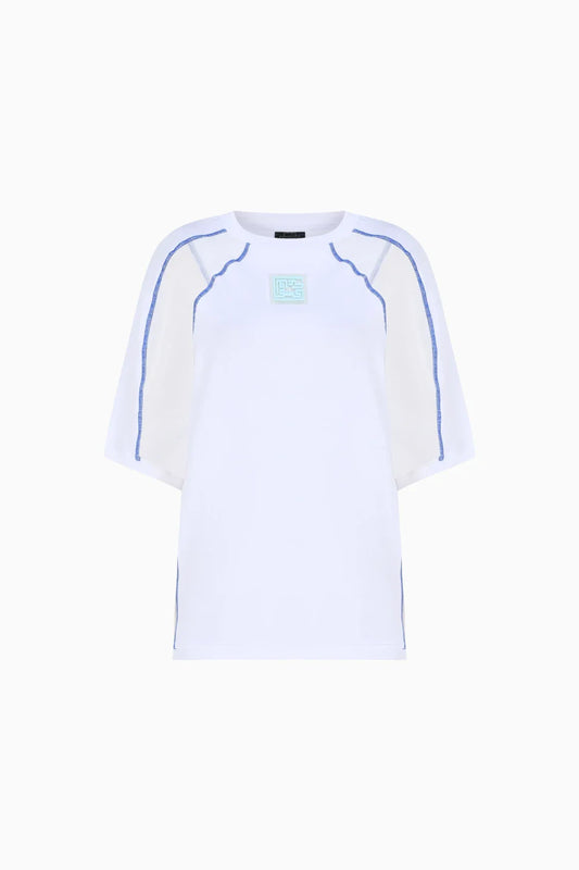 KNTLGY Dekolteli Beyaz T-Shirt