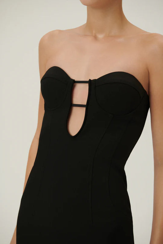 LN Midnight Charms Straplez Maxi Elbise