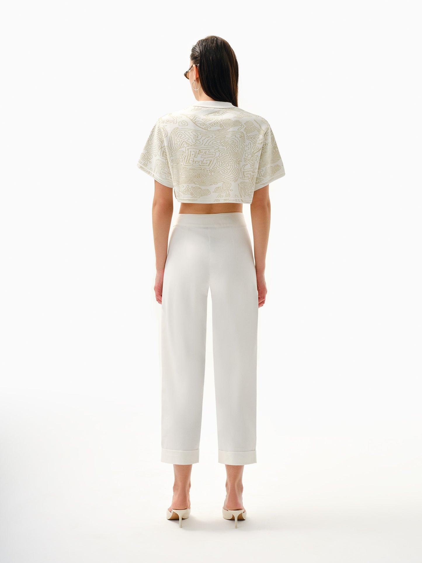 KNTLGY Fingerprint Jakarlı Crop Top