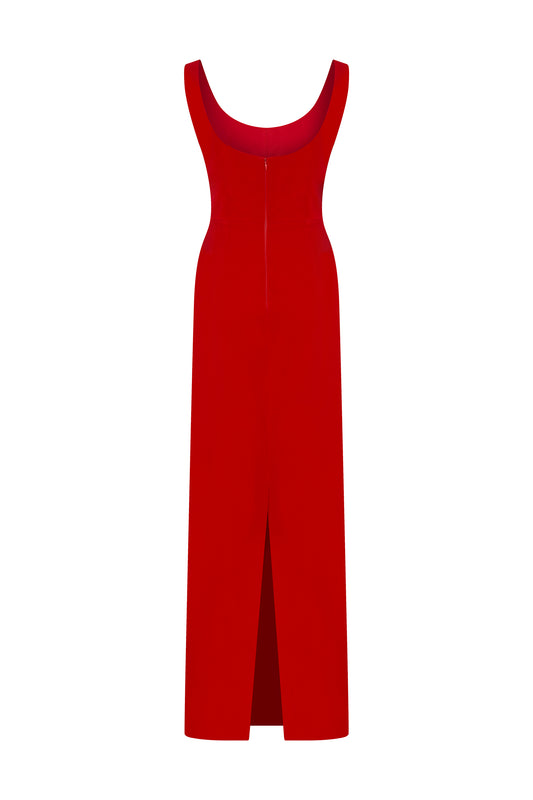 EA Velvet Ember – Kırmızı Kadife Elbise