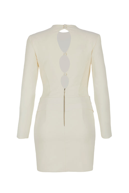 Y.A. Ursa Ekru Mini Elbise
