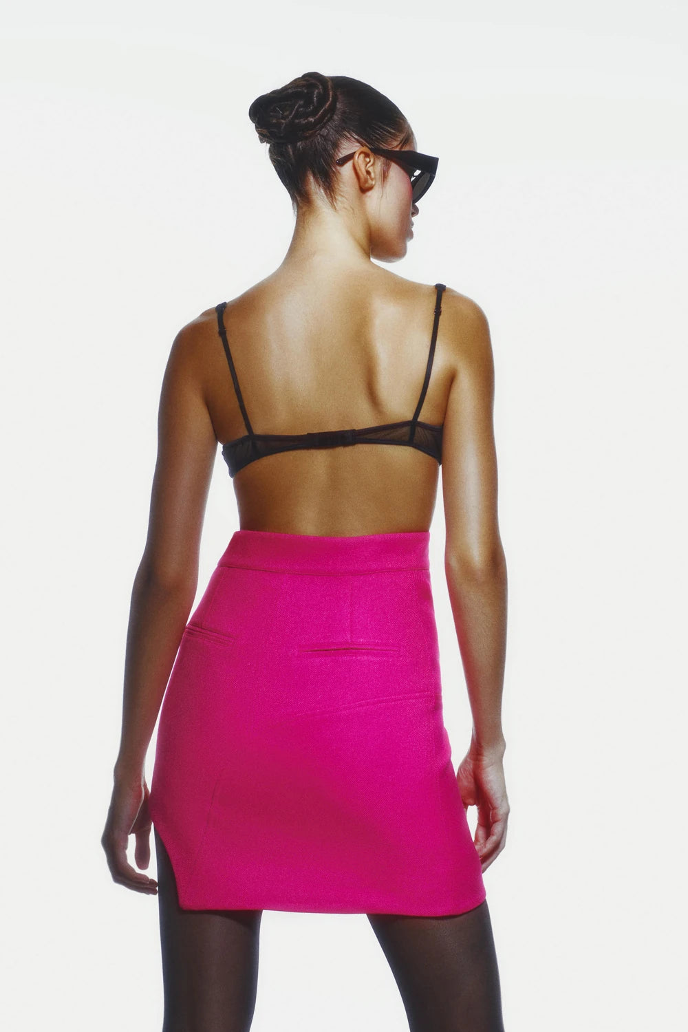 GWM Çizgili Helena -1 Pembe Etek