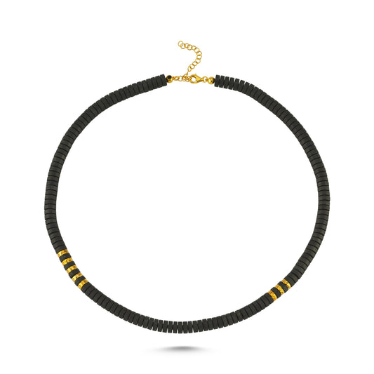 M Black Hematite Kolye