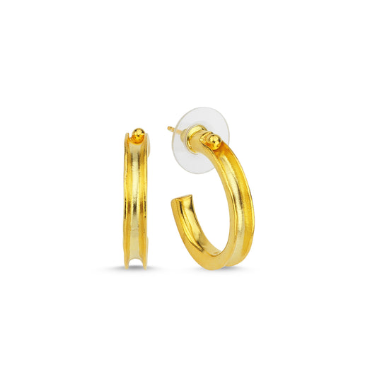 M Vermeil Reflection Loop Stud Küpe
