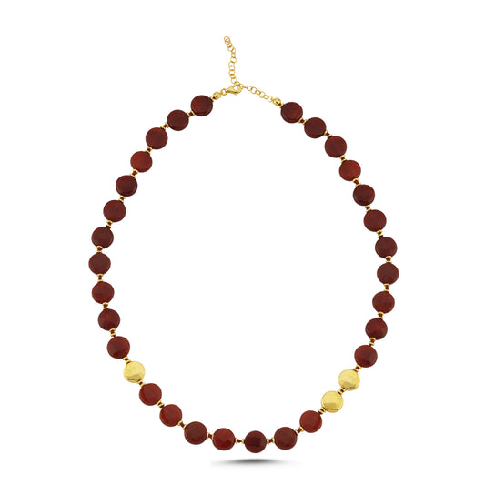 M Cornelian Bead Kolye