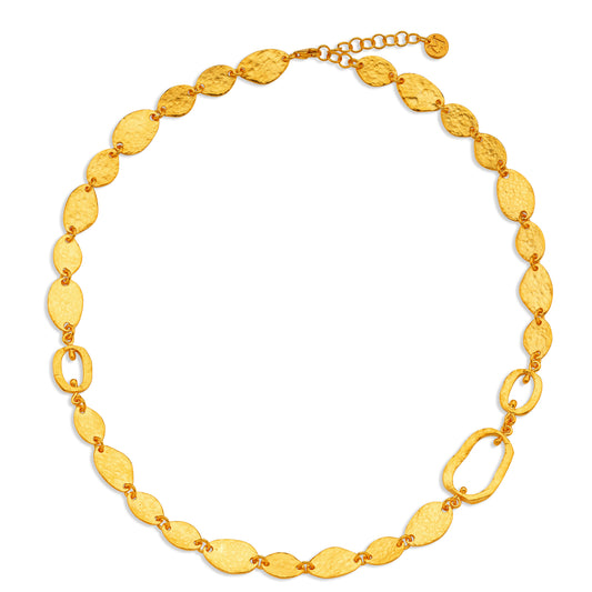 M Hand Hammered Chain Kolye