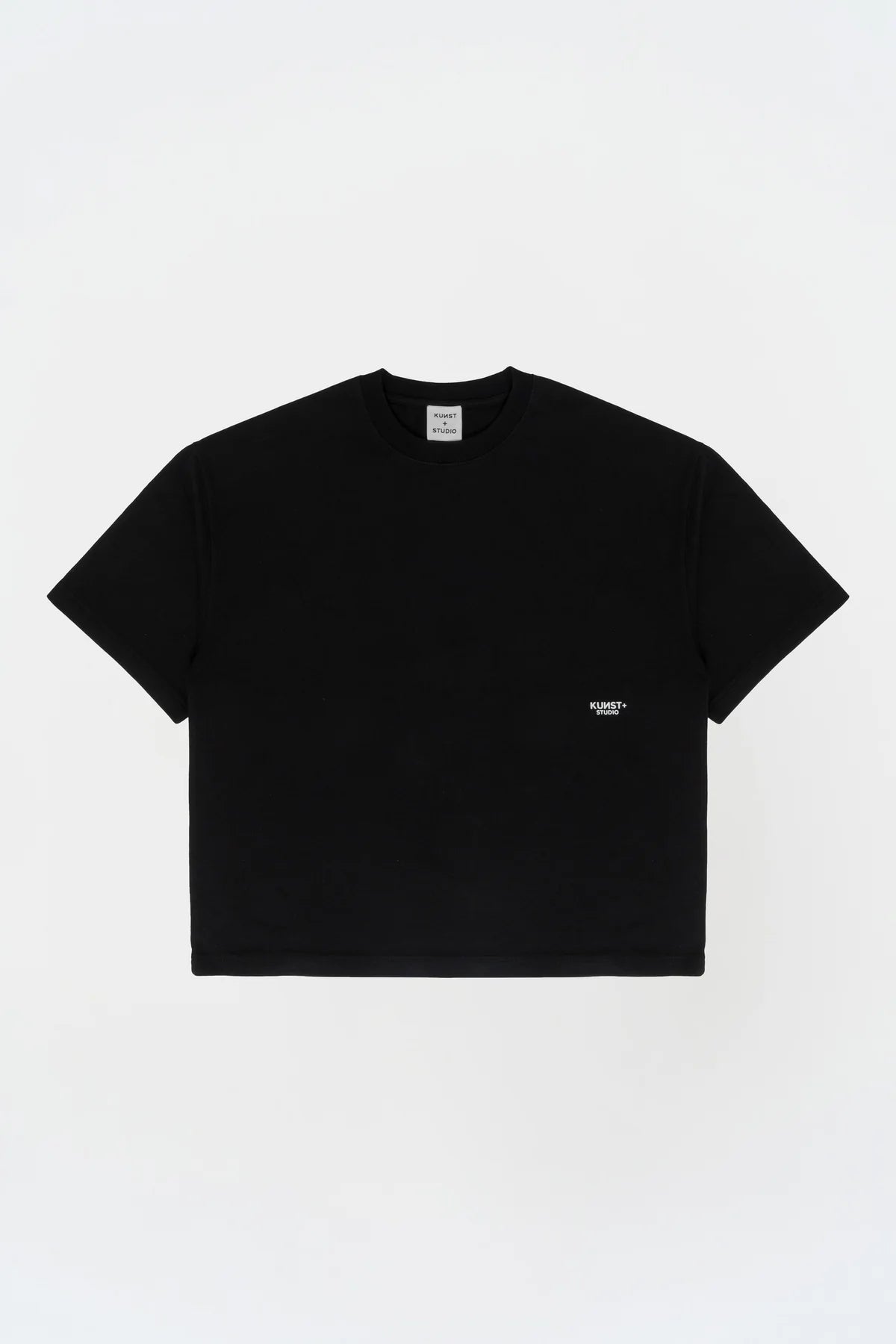 KNST Kısa Kollu Heykel Baskılı Box Fit Siyah T-Shirt