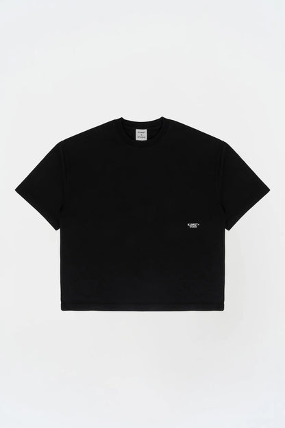 KNST Kısa Kollu Heykel Baskılı Box Fit Siyah T-Shirt