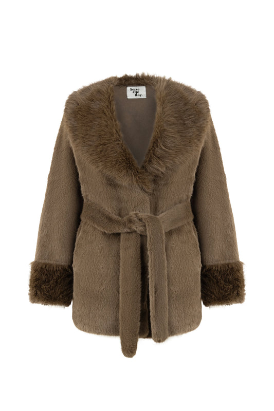 STD Marma Kahverengi Kürk Kaban