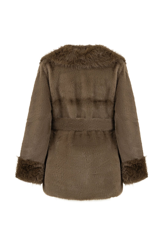 STD Marma Kahverengi Kürk Kaban