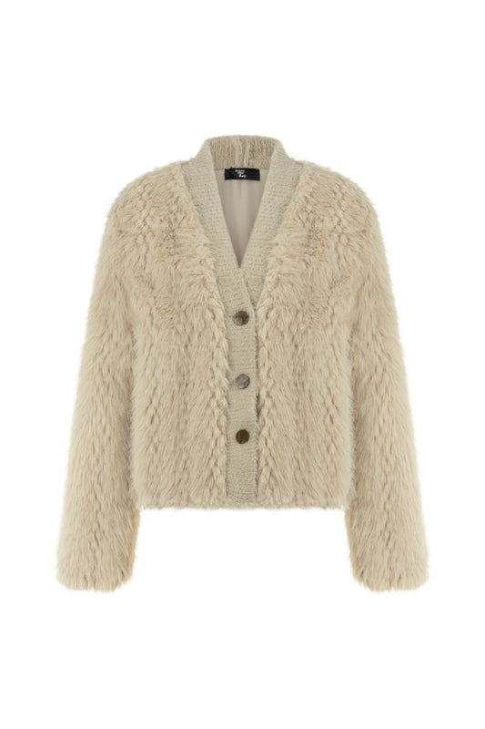 STD Rosena Taş Rengi Kürk Ceket