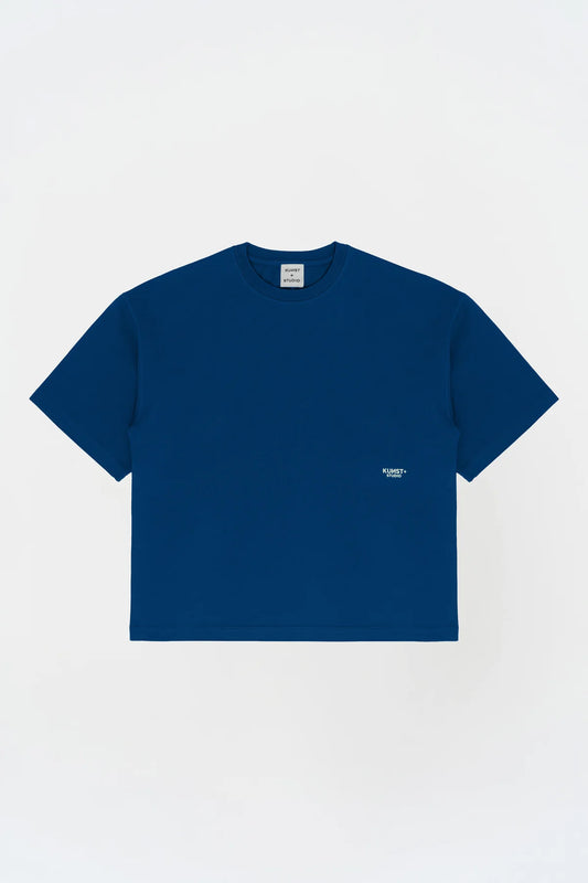 KNST Kısa Kollu Baskılı Box Fit Mavi T-Shirt