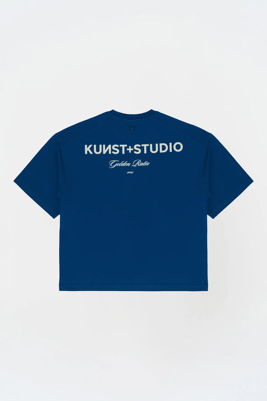 KNST Kısa Kollu Baskılı Box Fit Mavi T-Shirt