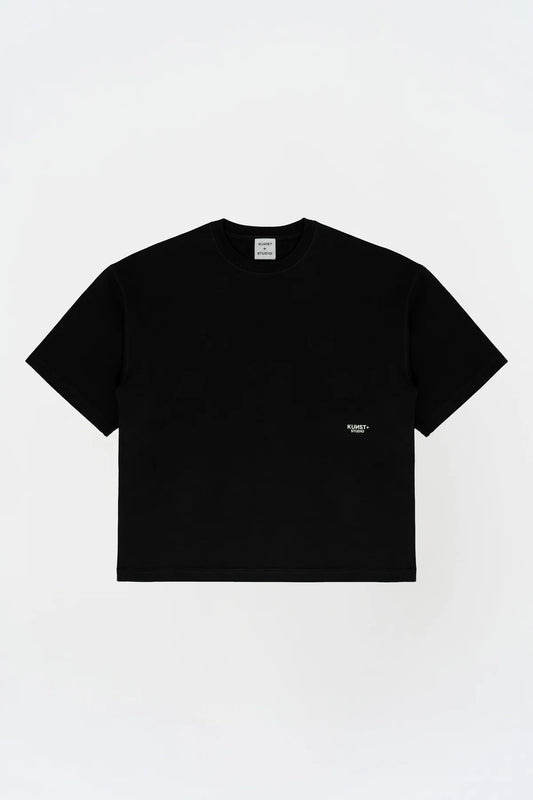 KNST Kısa Kollu Baskılı Box Fit Siyah T-Shirt