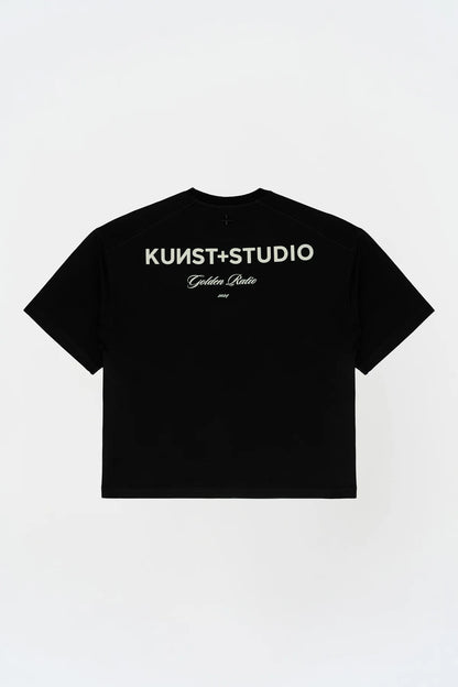 KNST Kısa Kollu Baskılı Box Fit Siyah T-Shirt