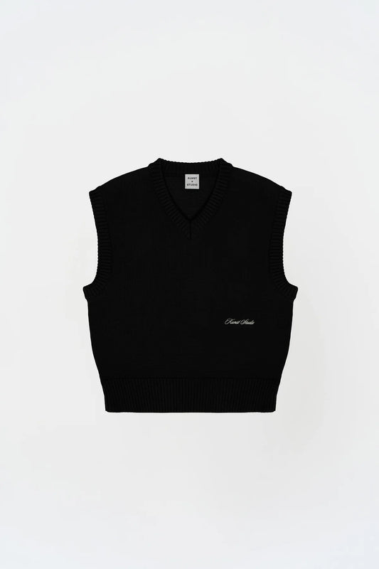 KNST Nakışlı Siyah Süveter