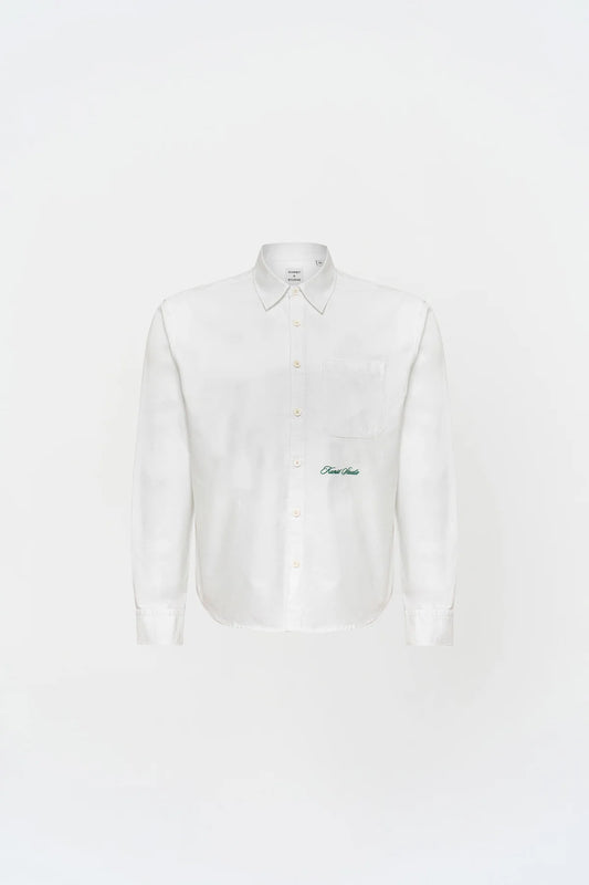 KNST Box Fit Nakışlı Beyaz Gömlek