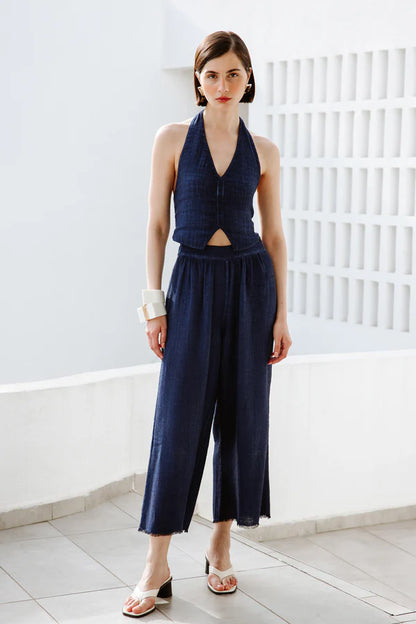 İK Keten Navy Pantolon