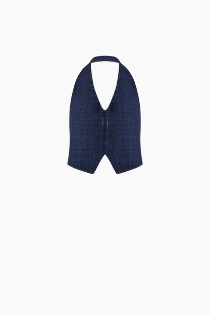İK Keten Navy Yelek