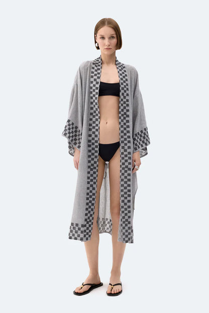 İK Dama Desenli Kimono