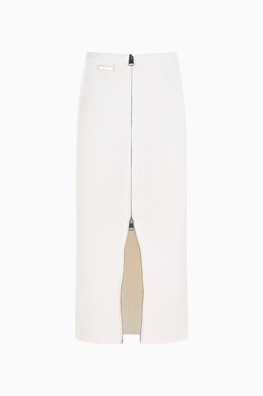 KNTLGY Fermuarlı Triko Midi Etek