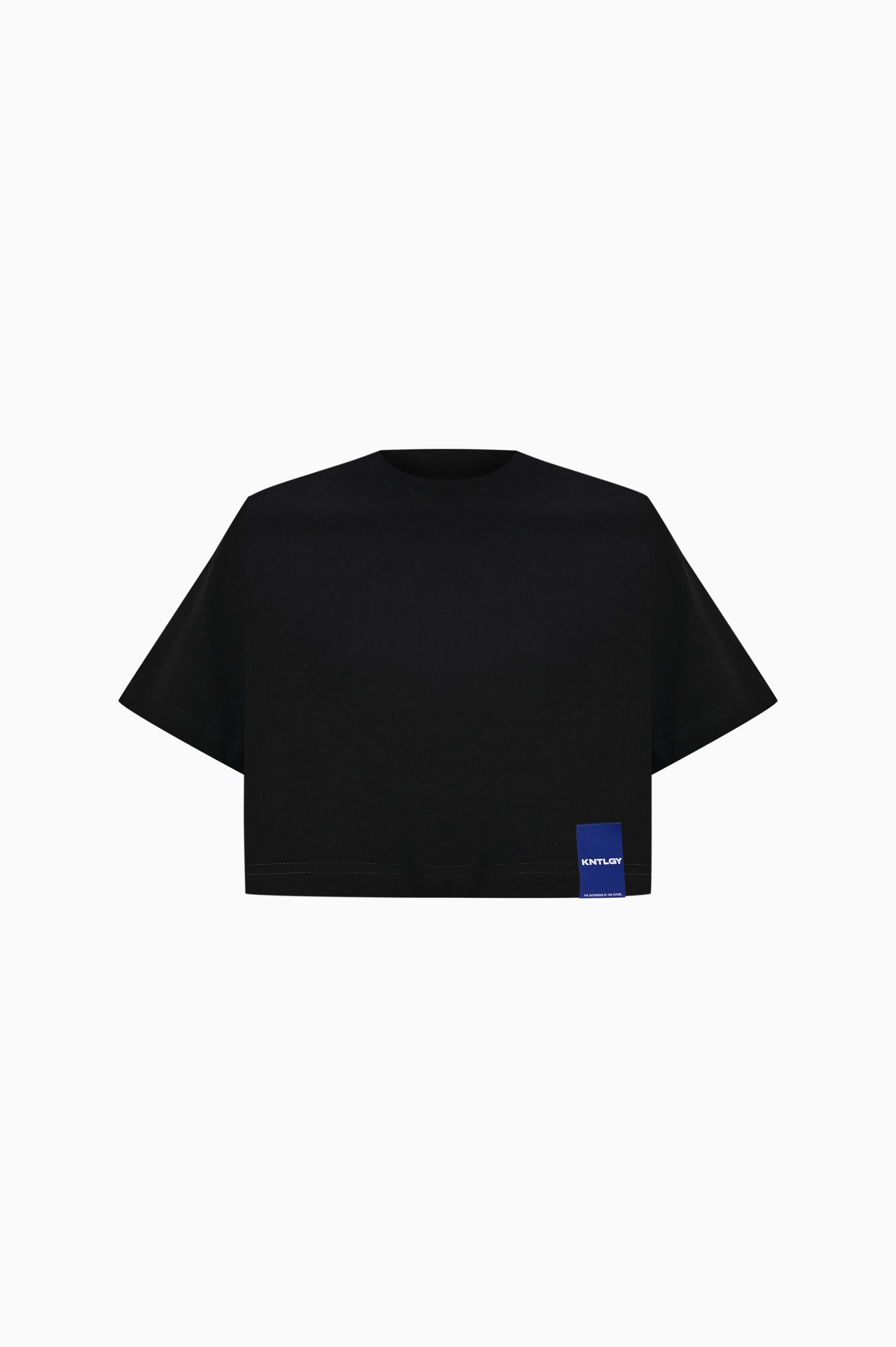 KNTLGY Oversize Flag Siyah Crop T-shirt
