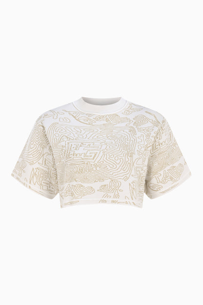 KNTLGY Fingerprint Jakarlı Crop Top
