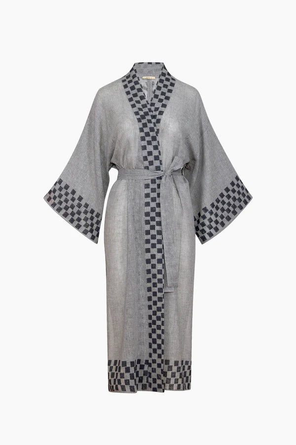 İK Dama Desenli Kimono