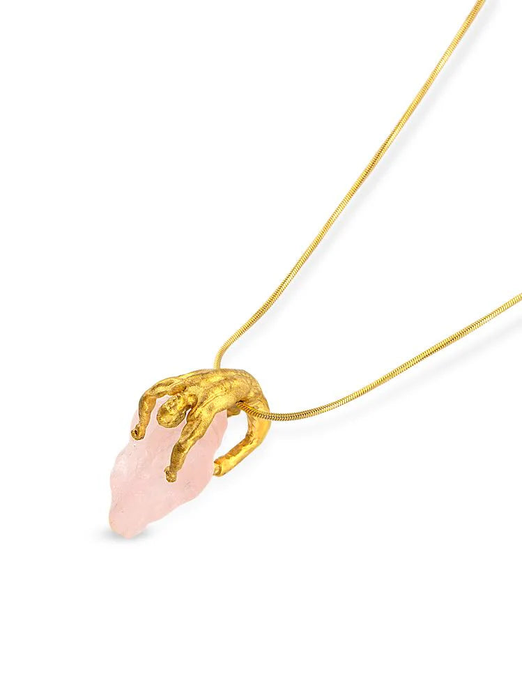 PY Pembe Kuvars Lover Mini Kolye