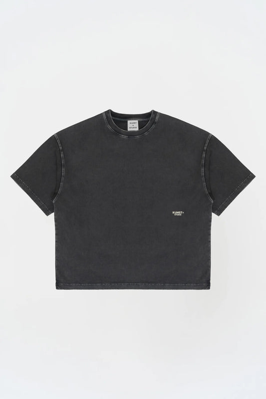 KNST Kısa Kollu Baskılı Box Fit Gri T-Shirt