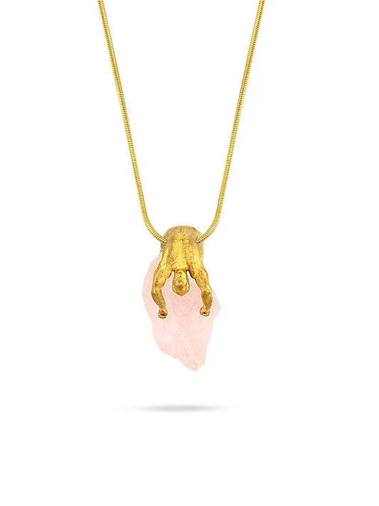 PY Pembe Kuvars Lover Mini Kolye
